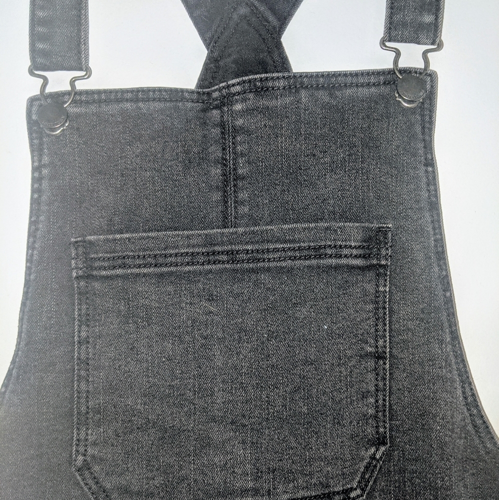 Tinseltown brand denim mini overall dress.